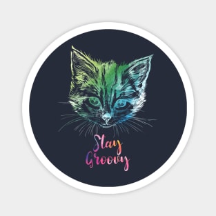 Stay Groovy Kitten T-Shirt Magnet